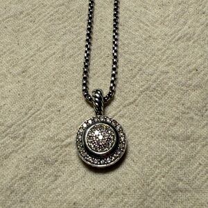 David Yurman Petite Cerise Diamond Pendant Necklace, Sterling Silver